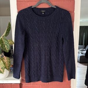 Talbots Navy Blue Cable Knit Sweater